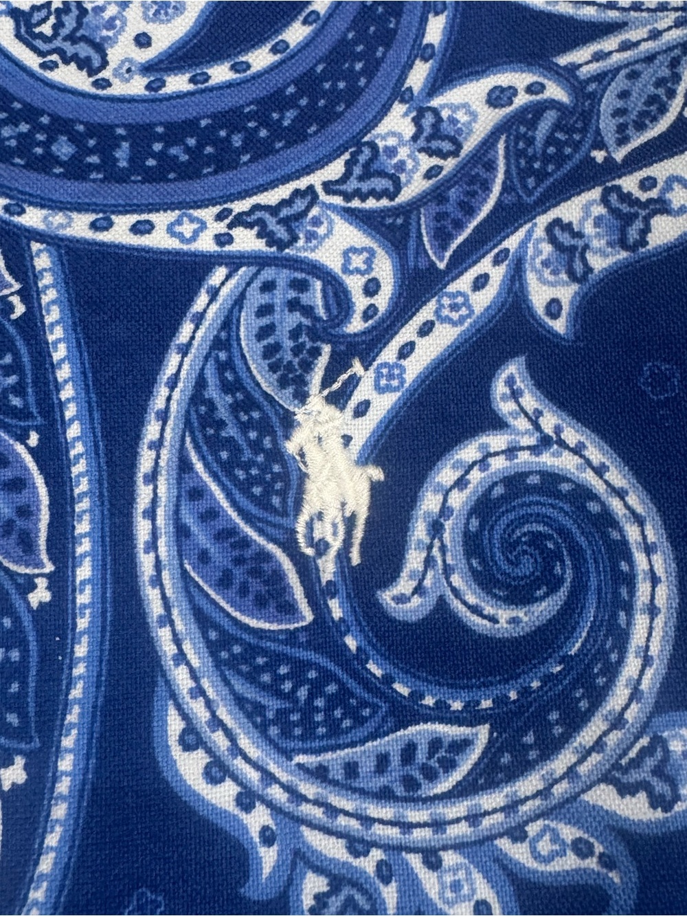 Polo Ralph Lauren Shirt Men’s 4XL Blue Paisley Short Sleeve Button Up - Picture 3 of 4